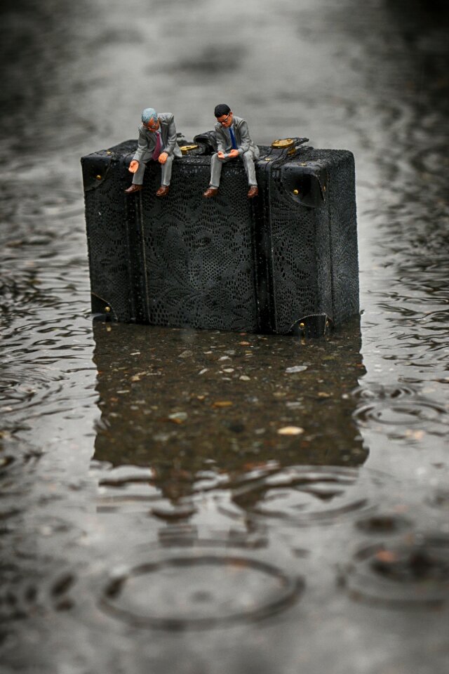 Rain puddle gray rain