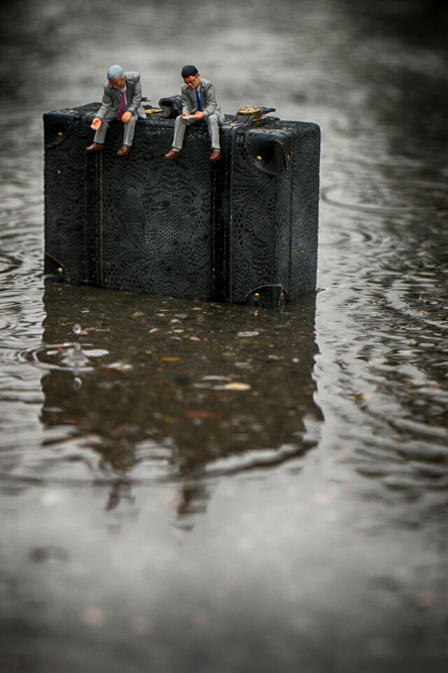 Rain puddle gray rain