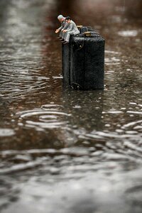 Rain puddle gray rain