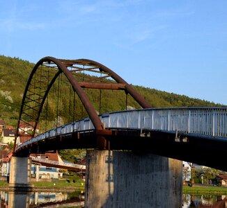 Dusk bridge construction abendstimmung
