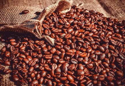 Roasted caffeine whole bean coffee photo