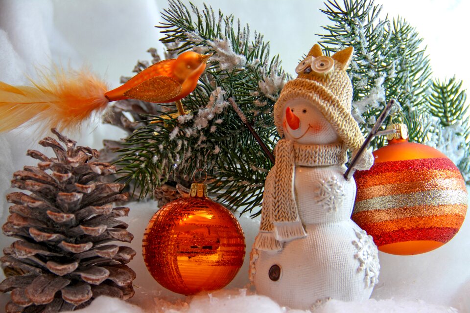 Snowman figure christmas balls