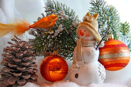 Snowman figure christmas balls photo