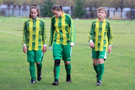 Girls boy footballers