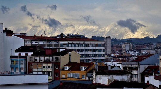 Snowy mountain landscape mountains