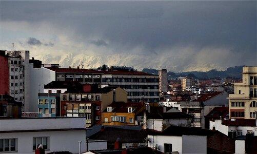 Snowy mountain landscape scenic photo