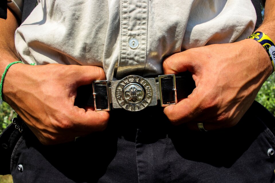 Wanderer hiking hands