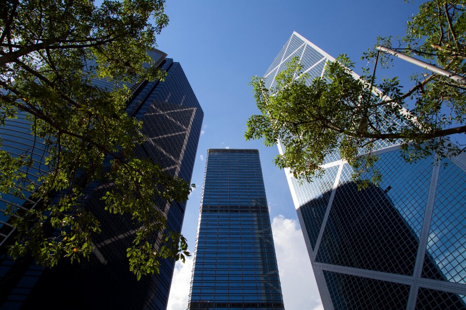 Blue sky buildings