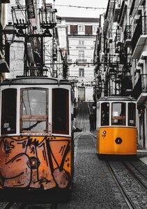 The lisbon trams old the old tram