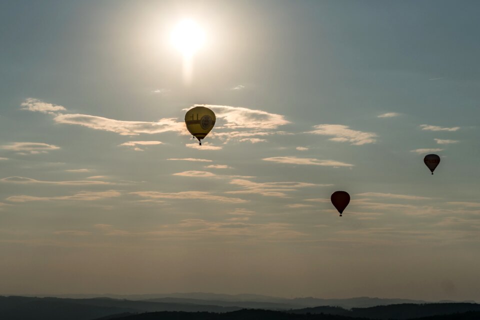 Hot air balloon sky clouds