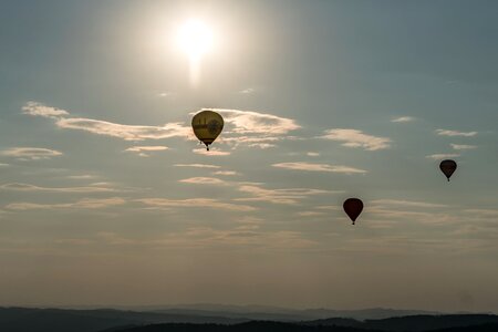 Hot air balloon sky clouds photo