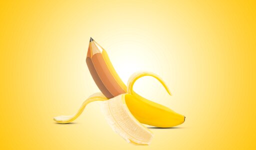 Color pencil banana orange color