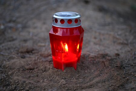 Evening candle illuminated photo