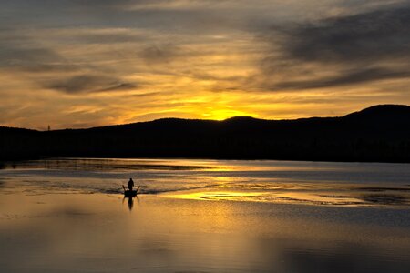 Cuckoo lake sunset ship photo