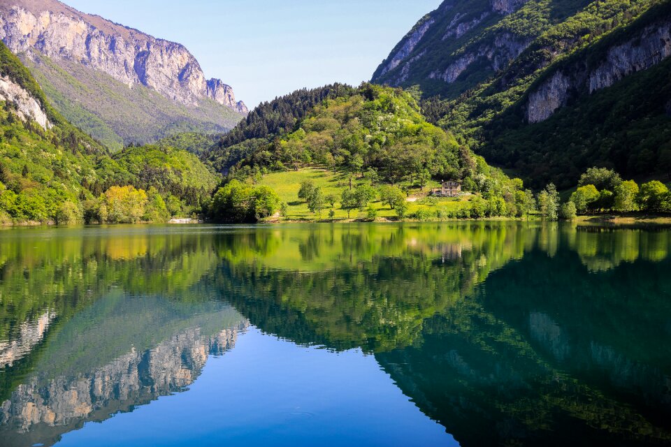 Reflection waterfront italy