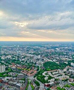 City aerial view horizon