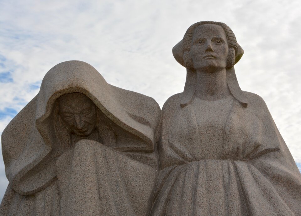 Widowed women icelandic monument of hewn stone building