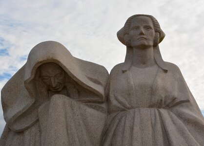 Widowed women icelandic monument of hewn stone building