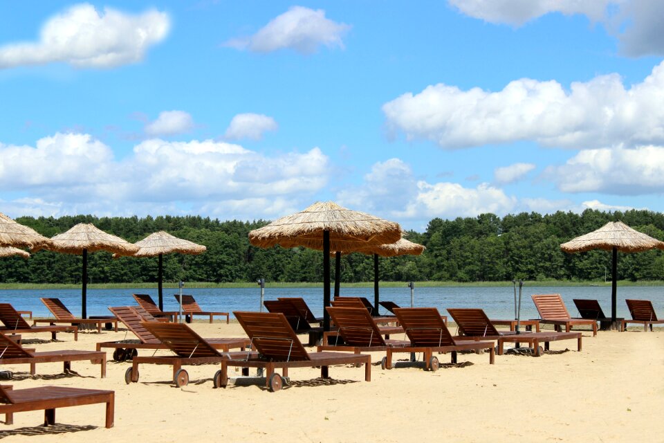 Parasols vacations sand photo