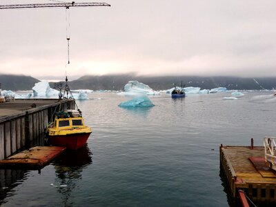 Greenland fjord icebergs