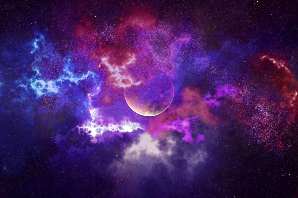 Darkness galaxy moon