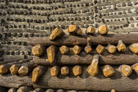 Wood clay construction art