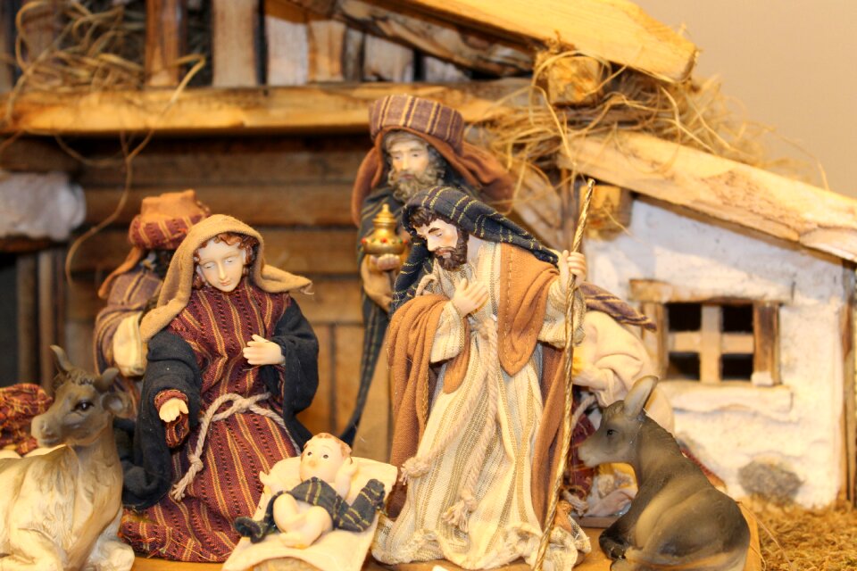 Nativity scene father christmas religion
