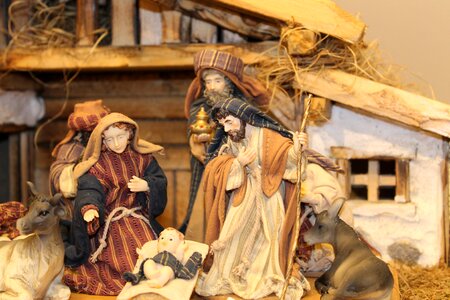 Nativity scene father christmas religion photo