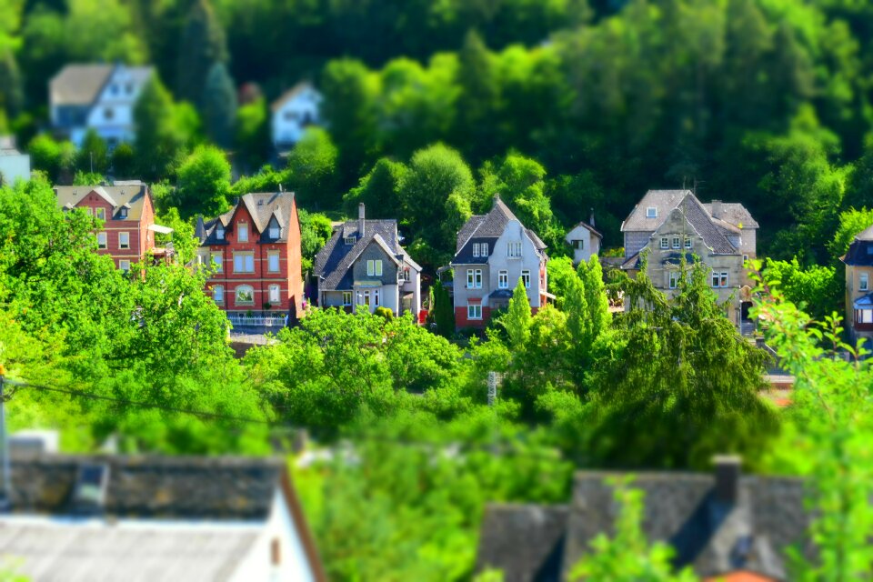 Landscape tilt shift city