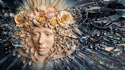 Collage woman face