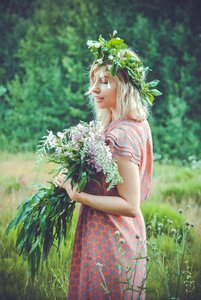 Wreath flowers forest