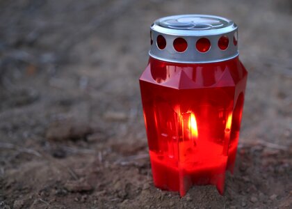 Evening candle illuminated