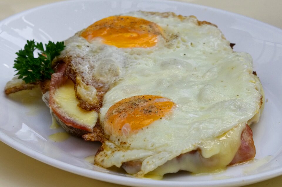 Yolk fried eggs food photo