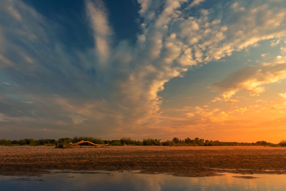Dawn sky river