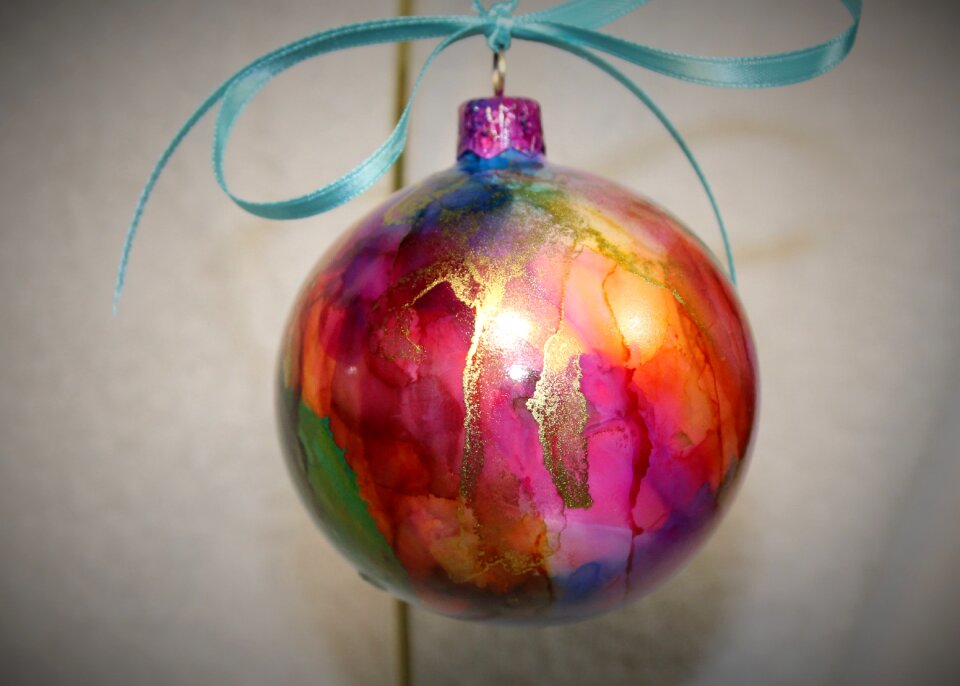 Alcohol ink christmas ornament ornament