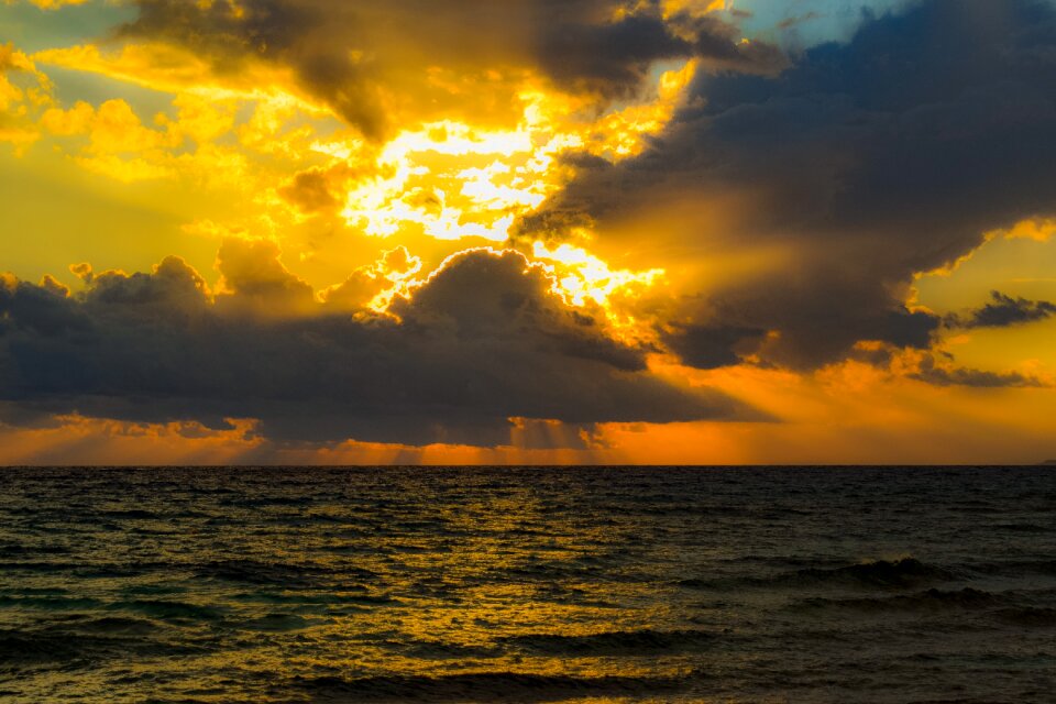 Sunbeam sea sky