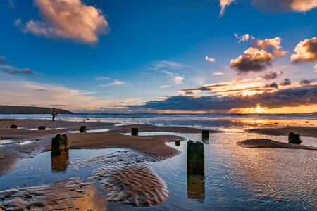 Yorkshire golden hour low tide photo