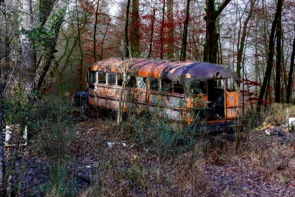 Bus weathered empty