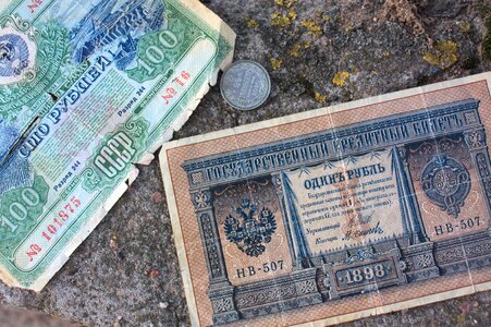 Handful ruble russia photo