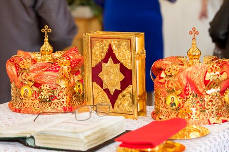 Wedding orthodox golden dome