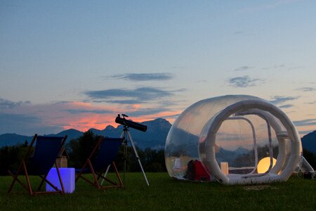 Tent soap bubble at photo