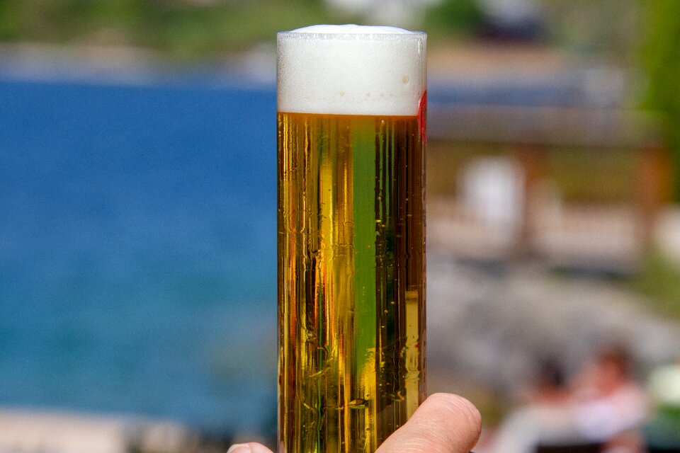 Beer glass glass foam
