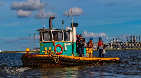 Work crew bay water industrial