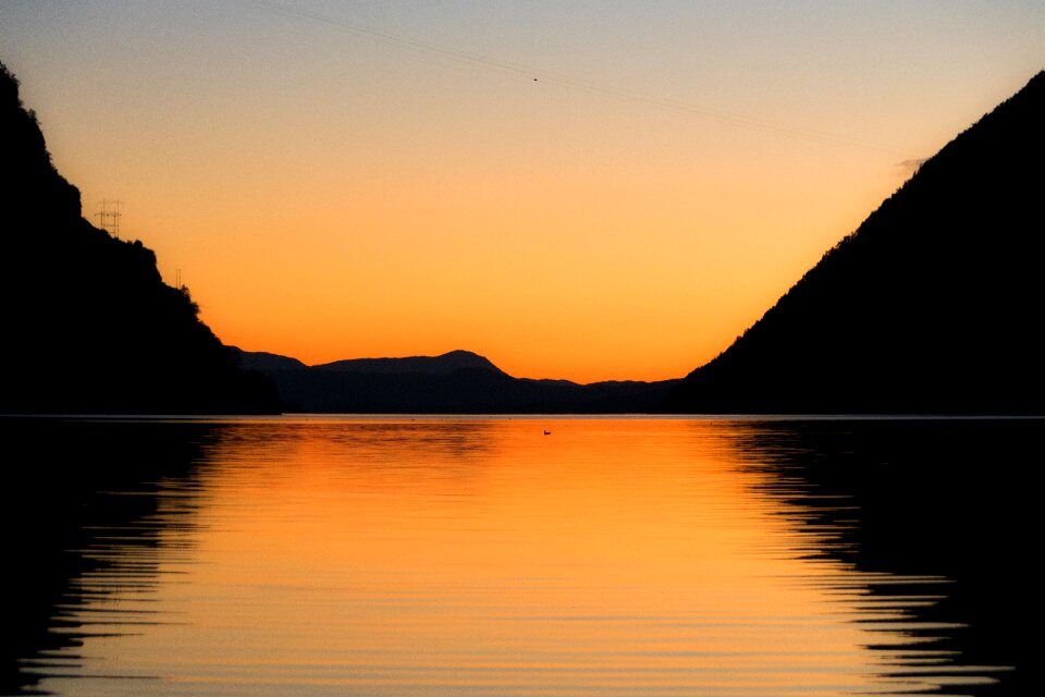 Water sunset fjord
