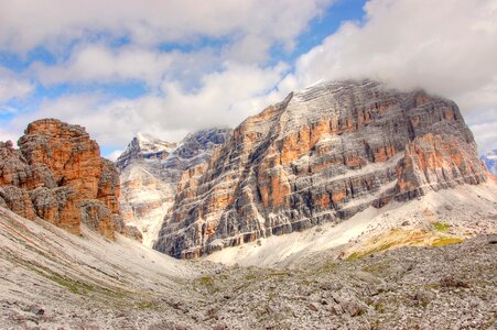 Mountains clouds rock photo