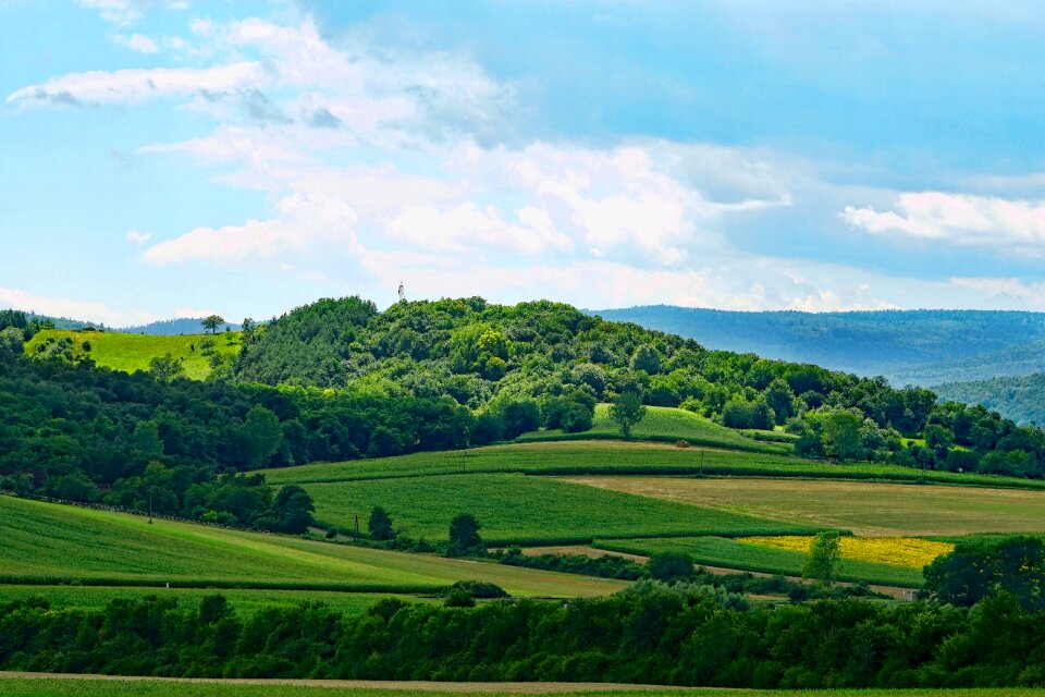 Agriculture clouds forest