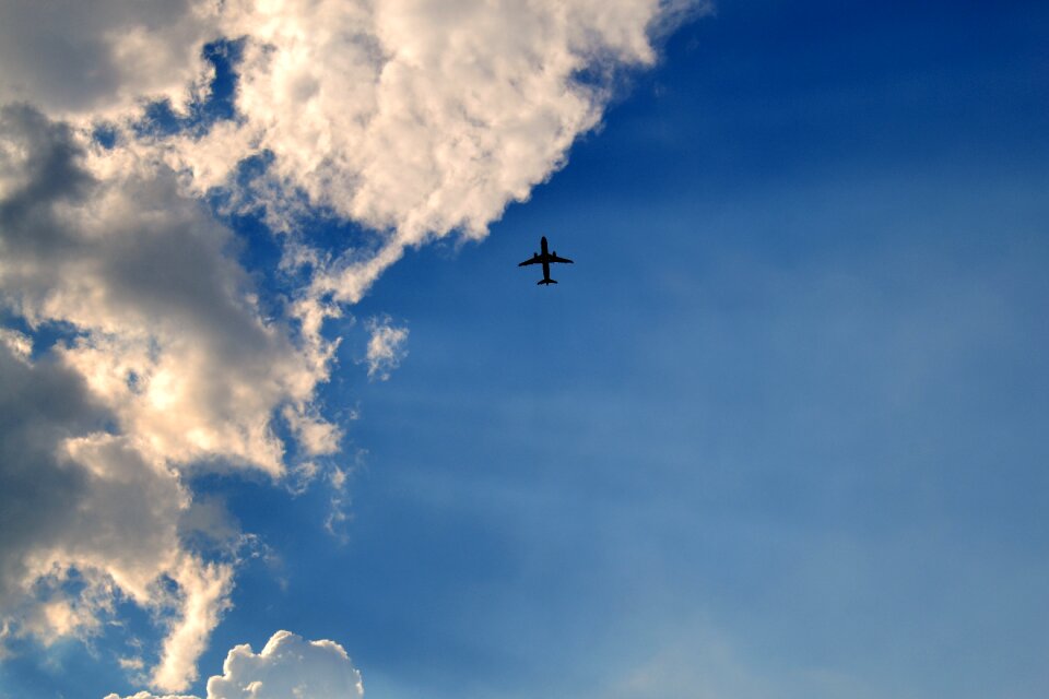 Aircraft a passenger plane clouds