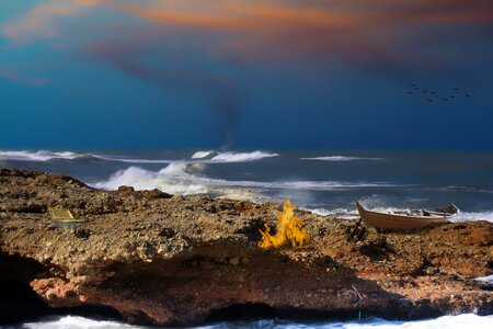 Boat anchor fire