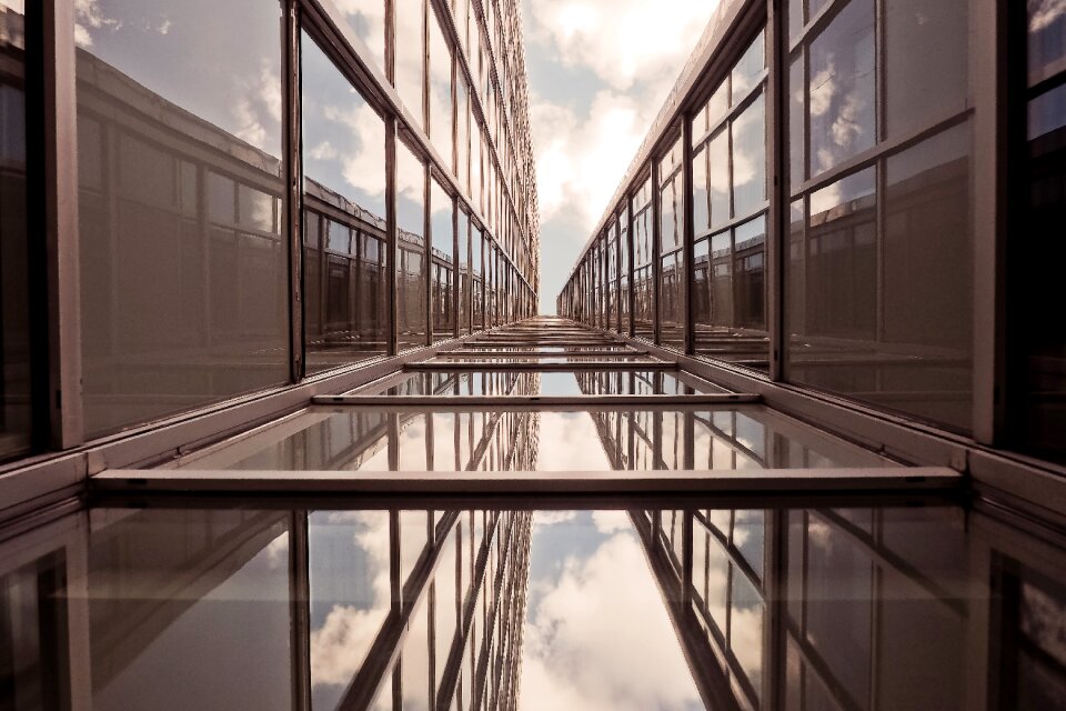 City reflection futuristic