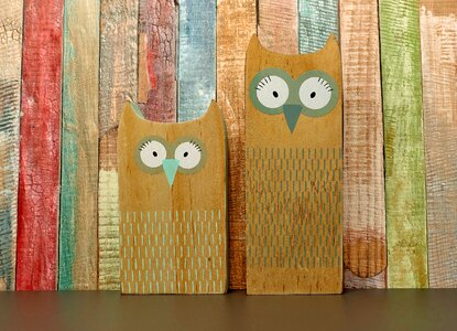 Wooden wall colorful figures